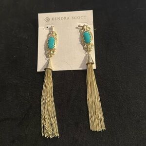 Kendra Scott Erin Gold turquoise earrings